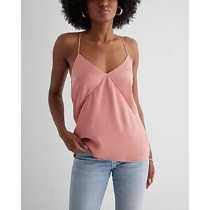 NWT | Express | Satin Seamed V-Neck Cross-Back Downtown Cami | Size Medium